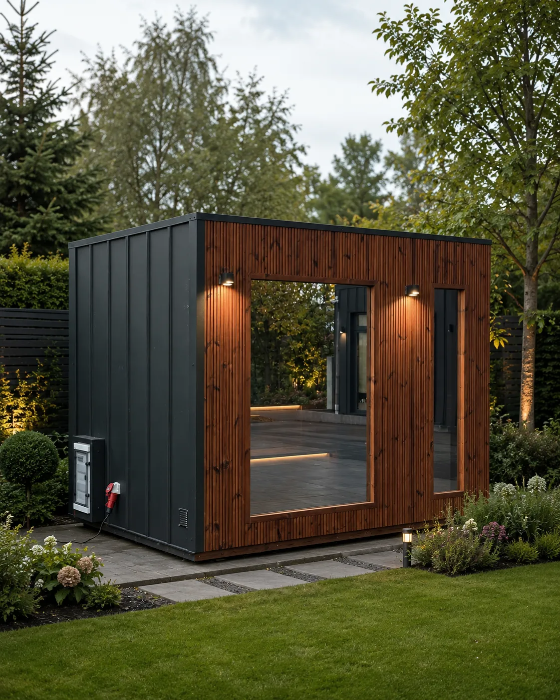 Premium-Gartensauna Thermoholz — Ansicht 3